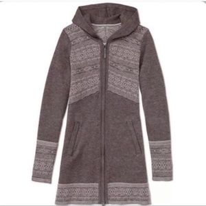 Athleta Taupe Brown Grey Zip Up Wool Blend Kingsbury Cardigan Sweater XS